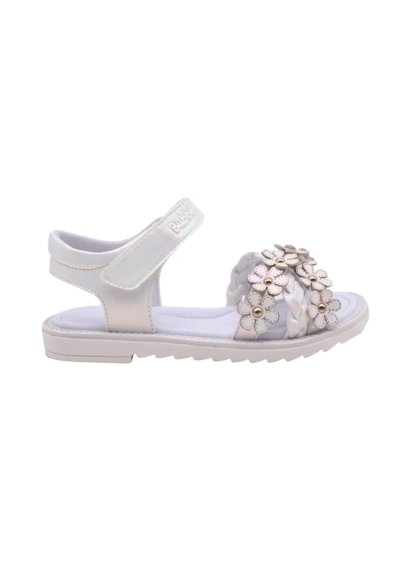 Bata Floral Embellished Sandals with Ankle Strap